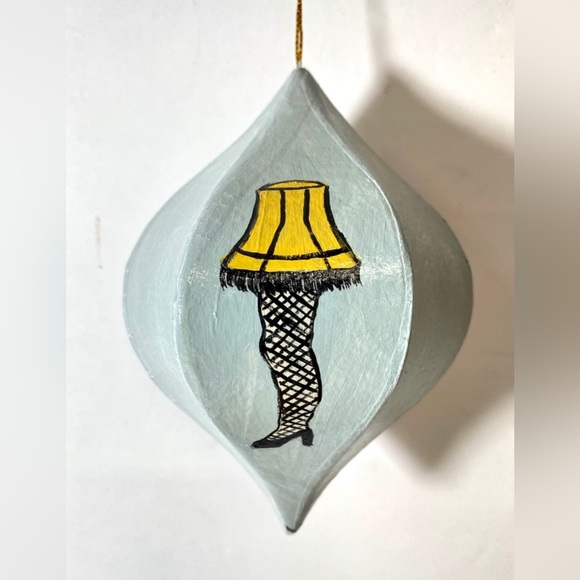 ORIGINAL Hand Painted The Christmas Story Ralphie 6 Side Paper Mache Ornament - Picture 3 of 10